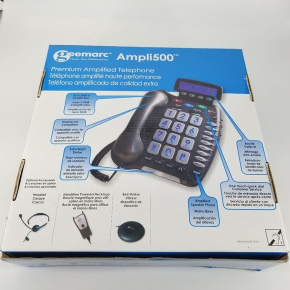 Large Button Phone Amplified Corded Telephone Desk Wall Home House Office WORKS - Picture 3 of 14